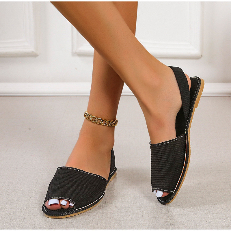 Női szandálok, 2022 nyári halszandálok, lapos női cipők könnyű, alkalmi hátpánt Női strandszandáli kényelem
