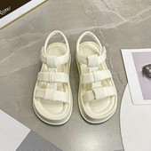 Cele mai recente sandale romane cu platformă deschisă de vară, la modă și confortabile, cu curea cu cataramă, cu fundul gros, pantofi casual pentru femei