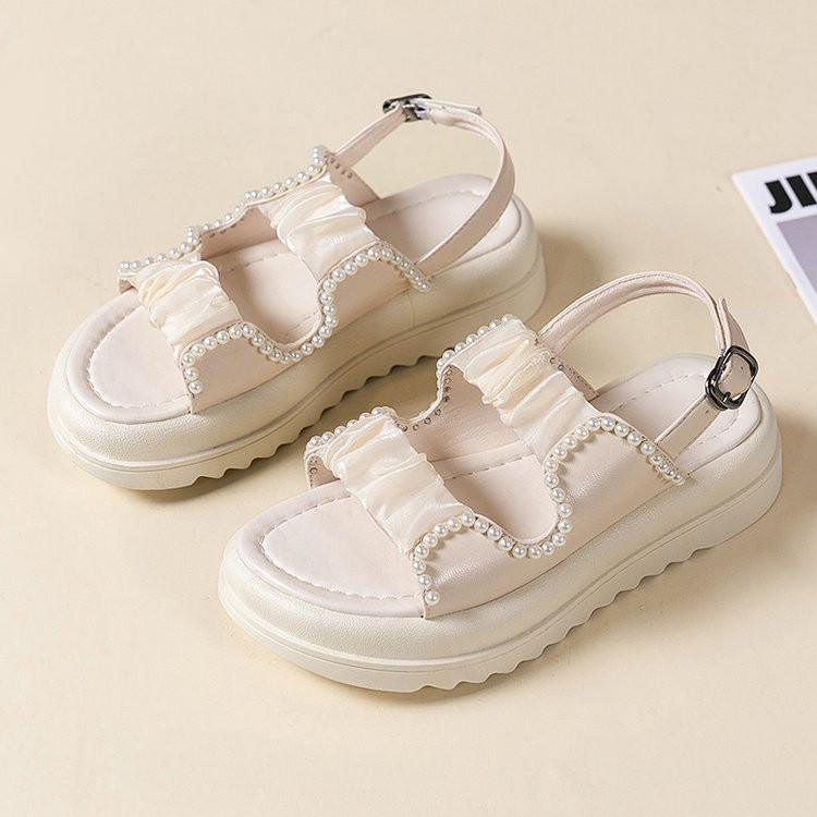 2023. aasta tursked sandaalid naiste pandlaga rihm, plisseeritud avatud ümmarguse varbaga Slingback platvorm vabaaja suvised naiste kingad