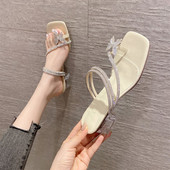 Ženske cipele i papuče za vanjske aktivnosti Nove ljetne cipele s debelom potpeticom 2023., modne cipele s štiklama, sjajne papuče, sandale s remenom za prste