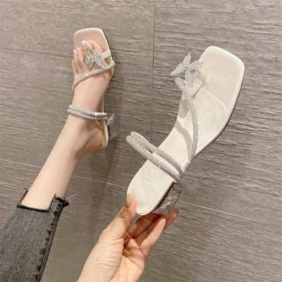 Ženske cipele i papuče za vanjske aktivnosti Nove ljetne cipele s debelom potpeticom 2023., modne cipele s štiklama, sjajne papuče, sandale s remenom za prste