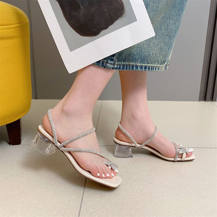 Ženske cipele i papuče za vanjske aktivnosti Nove ljetne cipele s debelom potpeticom 2023., modne cipele s štiklama, sjajne papuče, sandale s remenom za prste