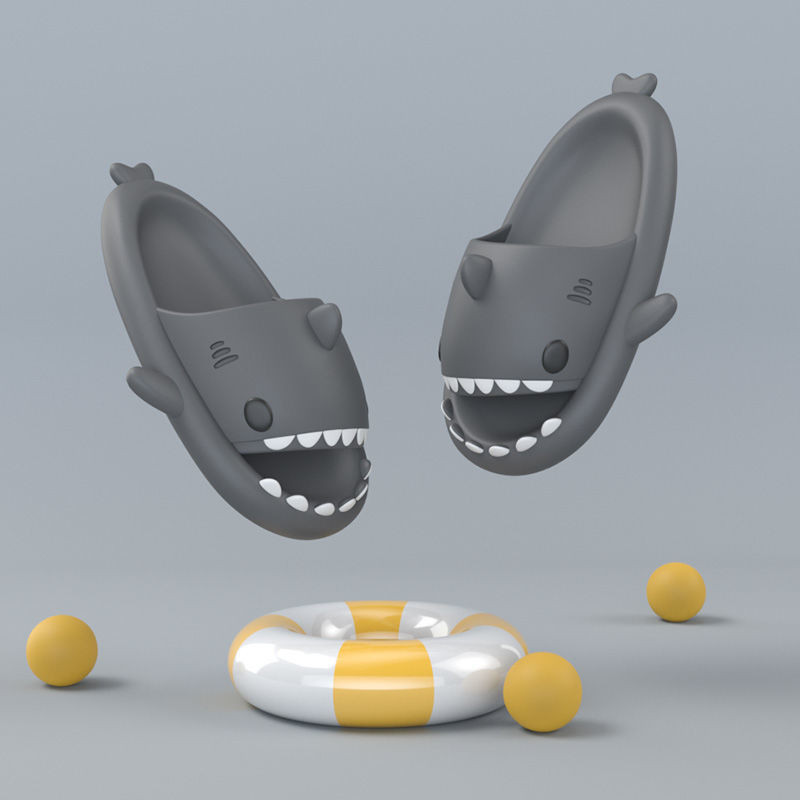 Jaunas vasaras Sieviešu haizivju čības Sandales Vīriešiem Mājas Pretslīdes Flip Flops Modes EVA Pāris Āra Apavi Iekštelpu Funny Čības