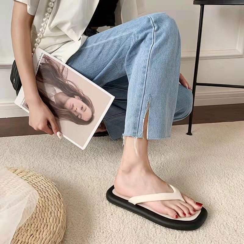 Moteriškos keturkampės šlepetės Madingos paplūdimio šlepetės Įprastos visų rungtynių RCJD-1