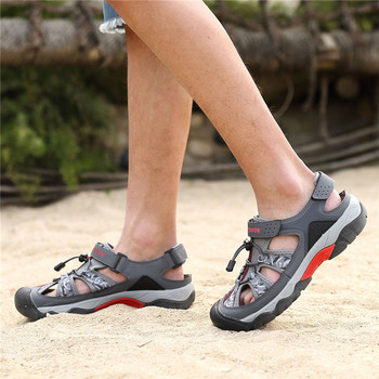 Класически летни мъжки сандали Модни плажни сандали с голям размер Нови дишащи ежедневни плоски сандали Мъжки външни нехлъзгащи се обувки