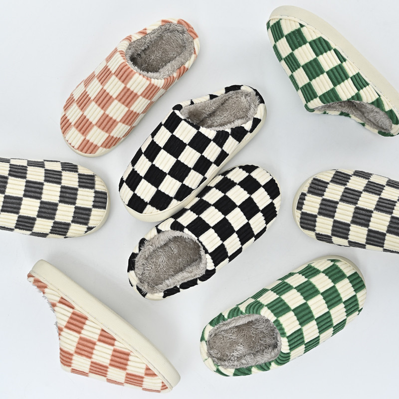 Nove zimske muške ženske papuče, tople plišane kućne ženske papuče, jesenske cipele za par, kućne ravne podnice, mekane vitke tobogane za spavaću sobu