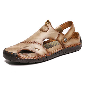 Κλασικά καλοκαιρινά ανδρικά σανδάλια Γνήσιο δέρμα, μαλακά αναπνέοντα παπούτσια Designer Beach Roman brand σανδάλια Δερμάτινα ανδρικά σανδάλια Slides