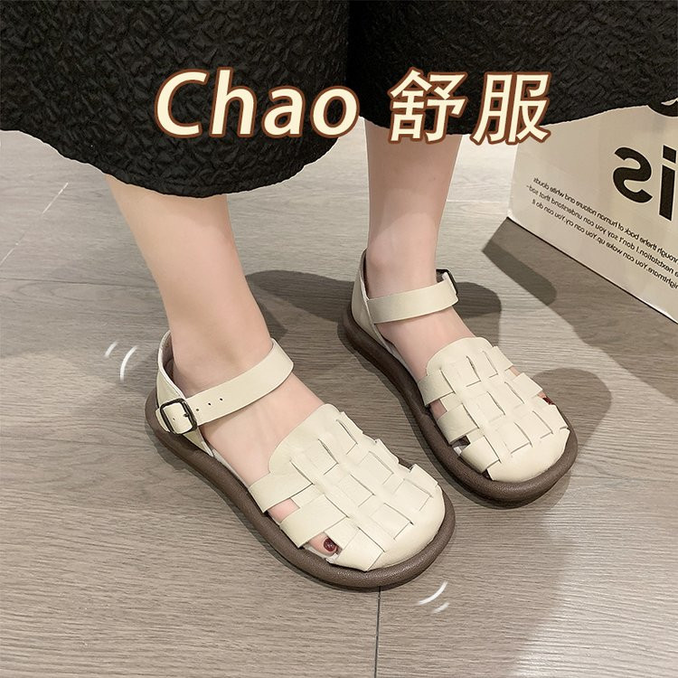 Modne ravne sandale Retro nostalgične jednostavne ženske cipele Zdrave prozračne jednostavne sve Sandale Ljetne ženske sandale