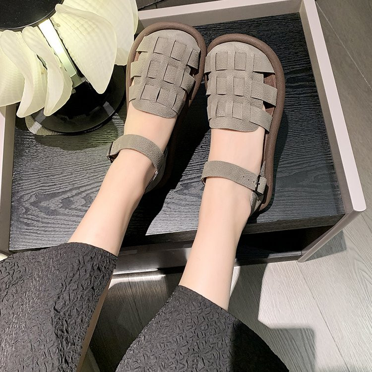 Modne ravne sandale Retro nostalgične jednostavne ženske cipele Zdrave prozračne jednostavne sve Sandale Ljetne ženske sandale