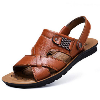Мъжки кожени сандали 2022 Нови летни класически мъжки обувки Чехли Меки сандали Мъжки римски удобни обувки за ходене Голям размер 48