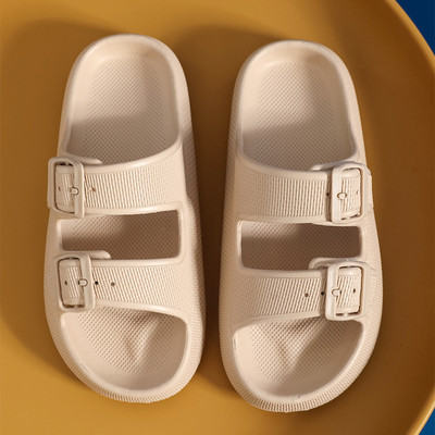 2023 Νέες ρυθμιζόμενες παντόφλες Παντόφλες με χοντρή σόλα με διπλή πόρπη για το σπίτι Αντιολισθητικές παντόφλες σύννεφα Γυναικείες εξωτερικές τσουλήθρες παραλίας