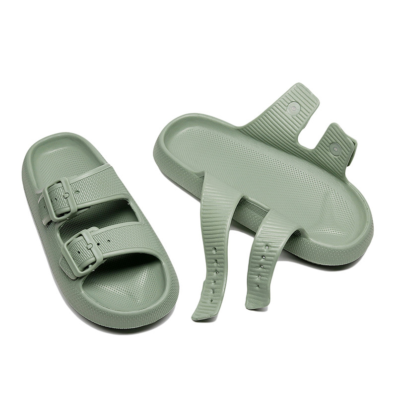 2023 Νέες ρυθμιζόμενες παντόφλες Παντόφλες με χοντρή σόλα με διπλή πόρπη για το σπίτι Αντιολισθητικές παντόφλες σύννεφα Γυναικείες εξωτερικές τσουλήθρες παραλίας