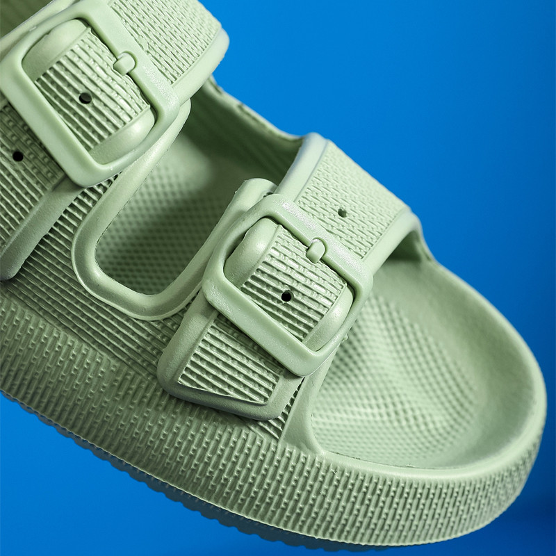 2023 Νέες ρυθμιζόμενες παντόφλες Παντόφλες με χοντρή σόλα με διπλή πόρπη για το σπίτι Αντιολισθητικές παντόφλες σύννεφα Γυναικείες εξωτερικές τσουλήθρες παραλίας