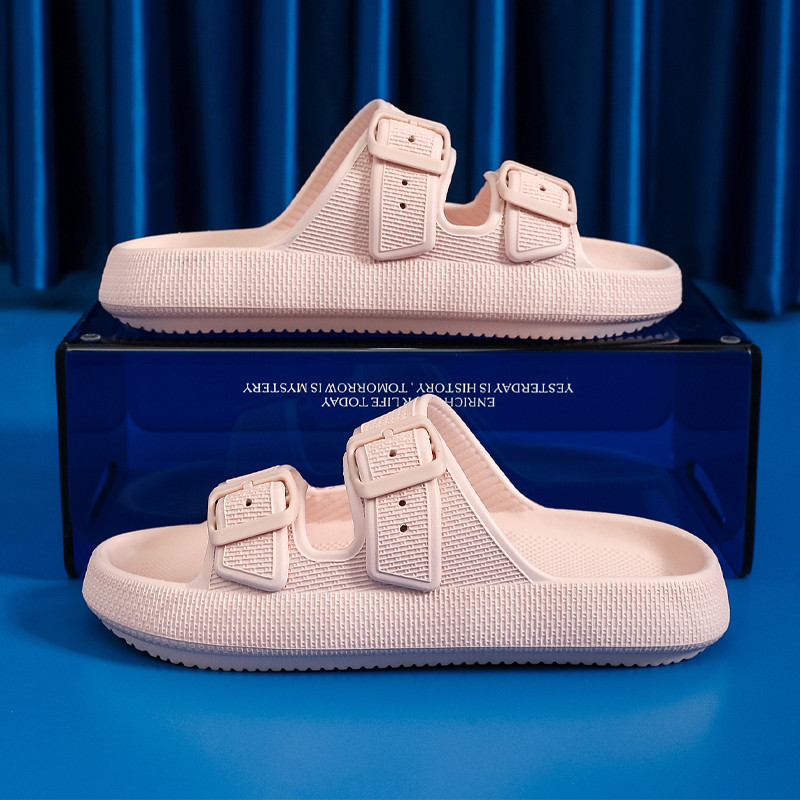 2023 Νέες ρυθμιζόμενες παντόφλες Παντόφλες με χοντρή σόλα με διπλή πόρπη για το σπίτι Αντιολισθητικές παντόφλες σύννεφα Γυναικείες εξωτερικές τσουλήθρες παραλίας