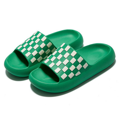 Crno-bijele kockaste ljetne EVA papuče Ženske neklizajuće papuče s debelim potplatom Kućne protuklizne sandale Ženske papuče