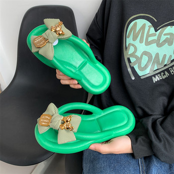 2023 Νέα ανοιχτά σανδάλια με παπιγιόν με χοντρή σόλα για υπαίθρια καθημερινή μόδα παπούτσια παραλίας Παντόφλες ψαροκόκαλο Γυναικεία μεγάλα σανδάλια