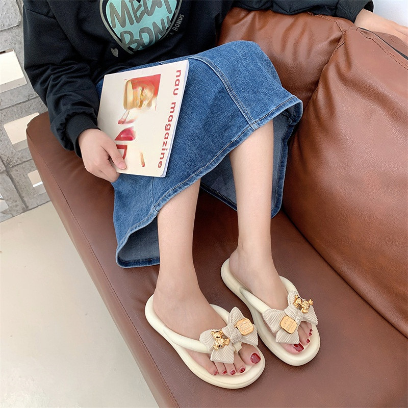 Sandale noi 2023, cu vârf deschis, cu fundă, talpă groasă, în aer liber, ocazional, pantofi de plajă, papuci cu țesut de pește, sandale mari pentru femei