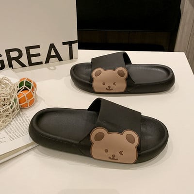 Papuci de vară, sandale, femei, bărbați, papuci de interior, anti-alunecare, moale, de uz casnic, cuplu, pantofi de desene animate, sandale de plajă, pantofi