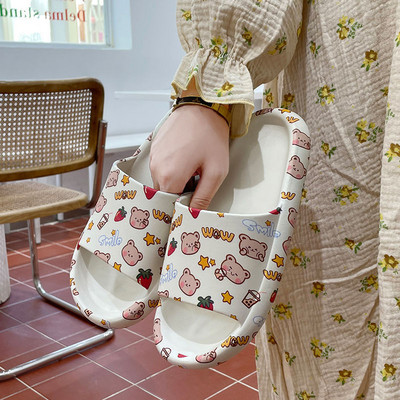 Papuci de vară, sandale, femei, bărbați, papuci de interior, anti-alunecare, moale, de uz casnic, cuplu, pantofi de desene animate, sandale de plajă, pantofi