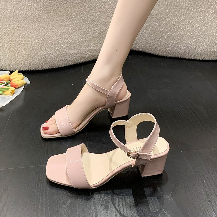 2023 Ženske sandale Seksi debele visoke pete Kopča Candy Jednobojna ležerna ljetna obuća Ženske cipele Sandale za zabave Ženske novo