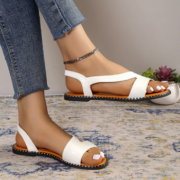 2023 Летни нови сандали Дамски плоски ежедневни дамски модни сандали с отворени пръсти Удобни прости дамски обувки на открито Сандал 35-43