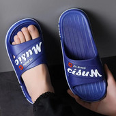 Nyári Férfi Nyílt Orrú Egy szós Papucs Puha Alsó csúszásmentes Szagtalanítás Otthoni Alkalmi papucsok Nagy méretű Fürdőszobapapucsok