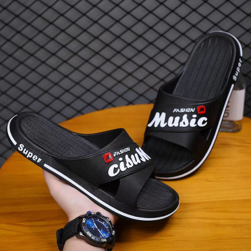 Nyári Férfi Nyílt Orrú Egy szós Papucs Puha Alsó csúszásmentes Szagtalanítás Otthoni Alkalmi papucsok Nagy méretű Fürdőszobapapucsok