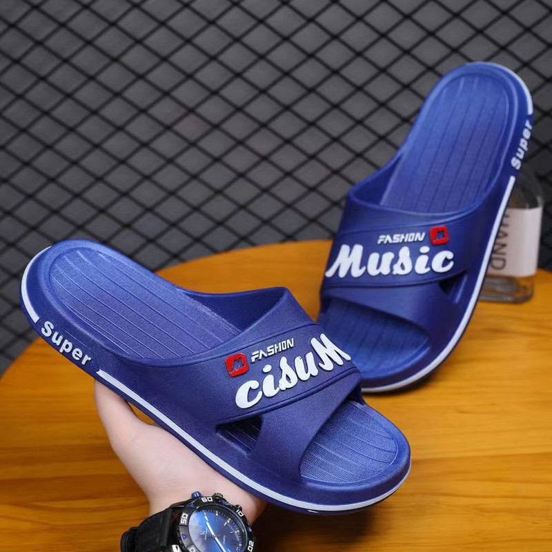 Nyári Férfi Nyílt Orrú Egy szós Papucs Puha Alsó csúszásmentes Szagtalanítás Otthoni Alkalmi papucsok Nagy méretű Fürdőszobapapucsok