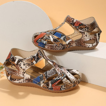 Нови летни дамски змийски сандали с платформени токчета с кръстосана каишка с дантелени връхчета на глезена с връхни пръсти Плажни парти дамски обувки Сандали Zapatos