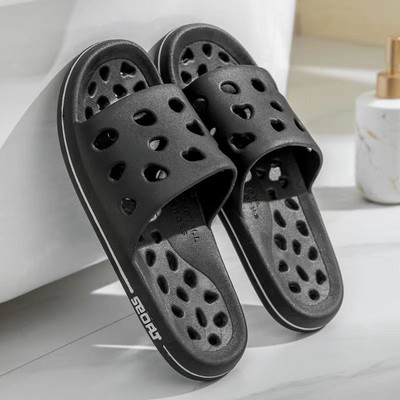 Летни мъжки каузални еднословни издълбани чехли с меко дъно, неплъзгащи се домашни ежедневни чехли, бързо съхнещи чехли за баня