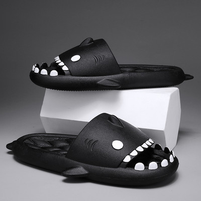 2023 Summer Shark Slippers Мъжки модни чехли Едноцветни ежедневни домашни обувки Eva Нехлъзгащи се обувки Дамски плажни Shark Slides