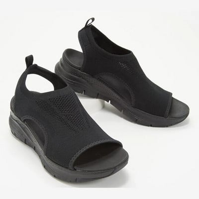 Sandale de vară pentru femei Pantofi cu toc moale Sandale pentru dama cu vârf deschis Pantofi pentru femei Pantofi casual pentru femei Sandale cu platformă cu toc