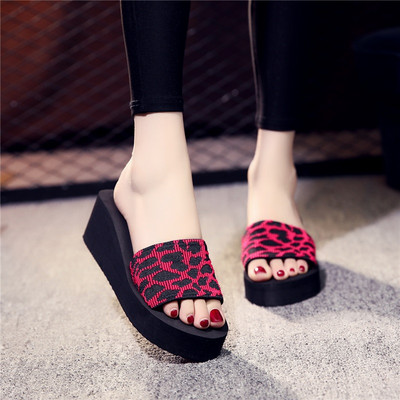 Modne ženske papuče s debelim potplatima od zrna leoparda, ženske papuče u astečkom stilu, nove ženske cipele za plažu Sanders 2019.