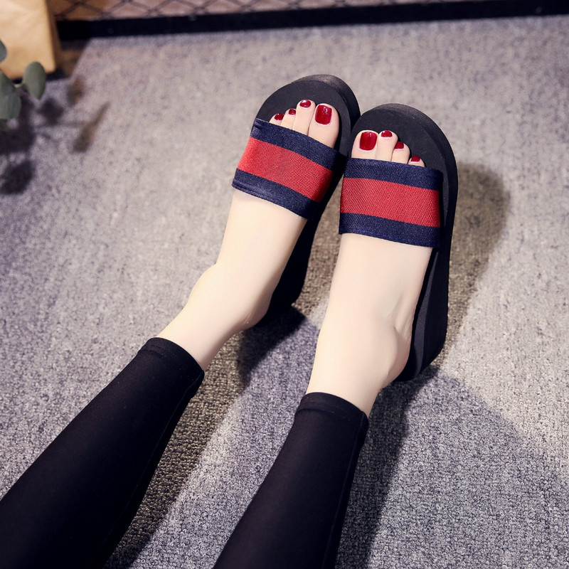 Modne ženske papuče s debelim potplatima od zrna leoparda, ženske papuče u astečkom stilu, nove ženske cipele za plažu Sanders 2019.