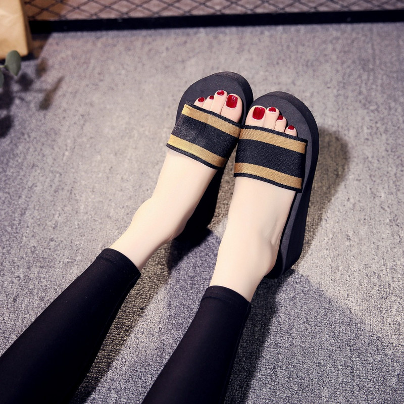 Modne ženske papuče s debelim potplatima od zrna leoparda, ženske papuče u astečkom stilu, nove ženske cipele za plažu Sanders 2019.