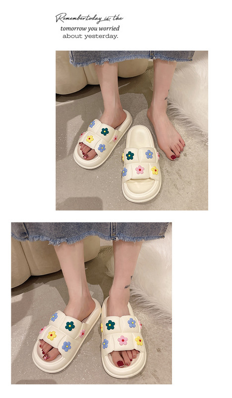 Slatke ženske papuče Debelo dno Mekani potplat EVA papuče Kućni tobogani za zatvorene Ženske papuče za plažu Ljetne japanke protiv klizanja 2023.