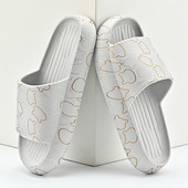 Plakana dibena karikatūra lāča apdruka 2023. gada vasaras neslīdošas čības Vīriešu atvērtas čības Ērtas mājas vannas istabas čības Тапочки