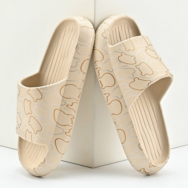 Plakana dibena karikatūra lāča apdruka 2023. gada vasaras neslīdošas čības Vīriešu atvērtas čības Ērtas mājas vannas istabas čības Тапочки