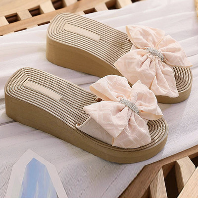 3 värvi 2022 Mood Kevad ja Suvi Naiste Sussid Vibu Rhinestone Platvorm Kiilu Sandaalid Rannajalatsid Kiire kohaletoimetamine laos