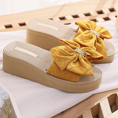 3 värvi 2022 Mood Kevad ja Suvi Naiste Sussid Vibu Rhinestone Platvorm Kiilu Sandaalid Rannajalatsid Kiire kohaletoimetamine laos