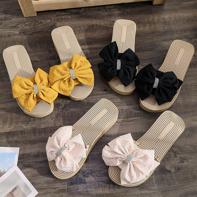 3 värvi 2022 Mood Kevad ja Suvi Naiste Sussid Vibu Rhinestone Platvorm Kiilu Sandaalid Rannajalatsid Kiire kohaletoimetamine laos