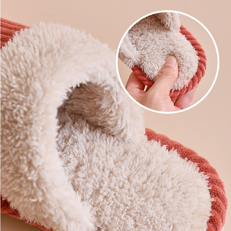 Ženske papuče od samta Tople plišane kućne cipele za jesen, zimu, mekane, tihe, neklizajuće papuče za spavaću sobu