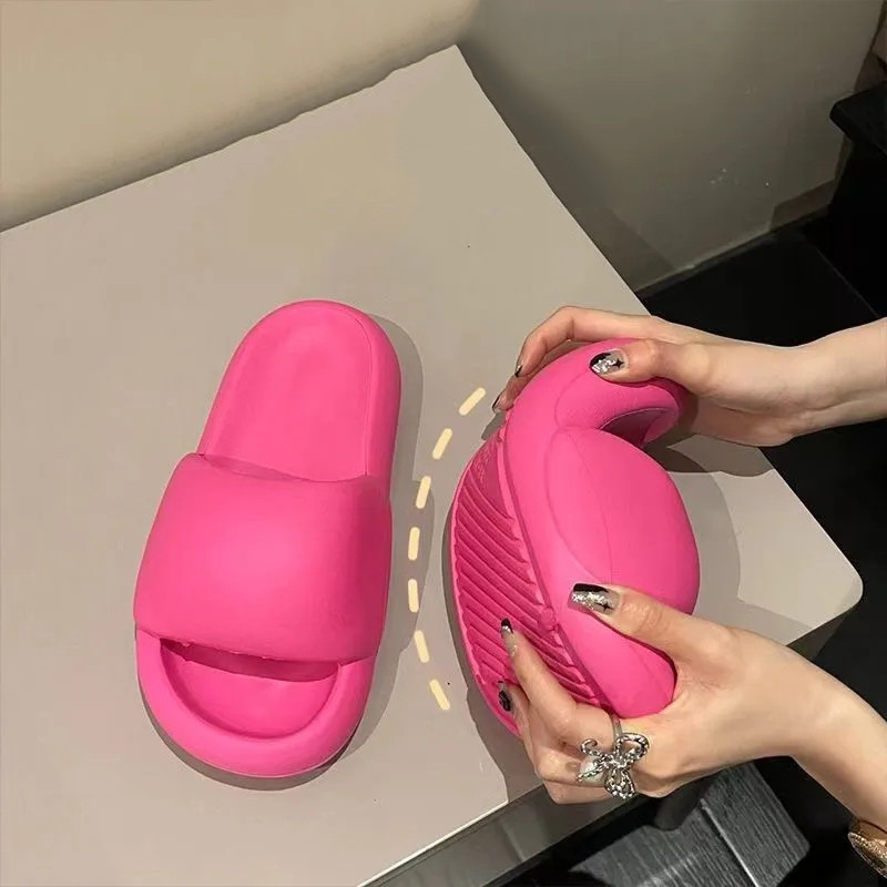 Apaļa galva, ērta platforma, sieviešu čības EVA, gaiši atvērti pirksti Vannas istabas mājas apavi Dizaina elpojoši, mīksta apakša pludmales apavi