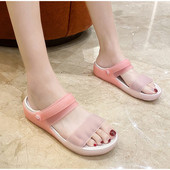 MCCKLE Ženske papuče Žele cipele za plažu Ženske sandale mješovitih boja Ženske meke ravne cipele za van Ženske sandalije s platformom