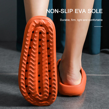Летни чехли за мъже Дебела подметка Меки EVA сандали Вътрешни и външни плажни обувки Нехлъзгащи се Устойчиви на износване чехли за баня