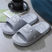 Cute Bear Vīrieši Mīksta Zole Eva Iekštelpu slaidi Bieza Platforma Vannas istaba Mājas Čības Sieviešu Sandales 2023 Vasaras Neslīdoši Flip Flops