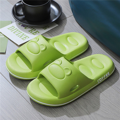 Cute Bear Vīrieši Mīksta Zole Eva Iekštelpu slaidi Bieza Platforma Vannas istaba Mājas Čības Sieviešu Sandales 2023 Vasaras Neslīdoši Flip Flops