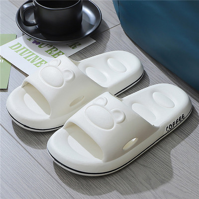 Cute Bear Vīrieši Mīksta Zole Eva Iekštelpu slaidi Bieza Platforma Vannas istaba Mājas Čības Sieviešu Sandales 2023 Vasaras Neslīdoši Flip Flops