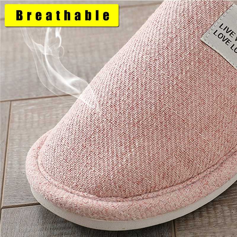 Zimske zatvorene ženske muške lanene papuče Kućne plišane mekane pamučne papuče Neklizajuće cipele za pod Kućne papuče za spavaću sobu Ženske