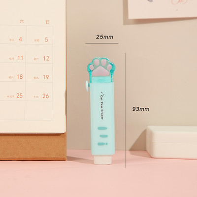 1 τμχ Cute Paw Eraser Mini Cat Claw Push Τύπος λαστιχένιες γόμες για καθαρισμό μολυβιού Γραφική ύλη Σχολείο Βραβείο δώρου μαθητών A6741